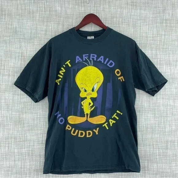 Y2K Tweety Bird Mens Size L short sleeve shirt 1633 - Picture 1 of 8
